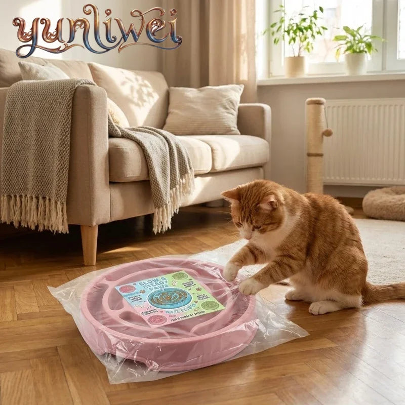 Slow Feeder Dog Bowl, Maze-Pattern Anti-Gulping Pet Food and Water Dish, Non-Slip Design, 19.5 x 19.5 x 3.5 cm - product view 4