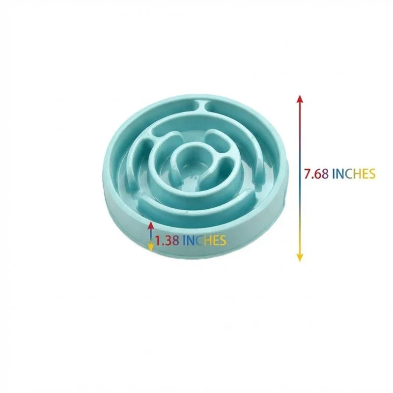 Slow Feeder Dog Bowl, Maze-Pattern Anti-Gulping Pet Food and Water Dish, Non-Slip Design, 19.5 x 19.5 x 3.5 cm - product view 5