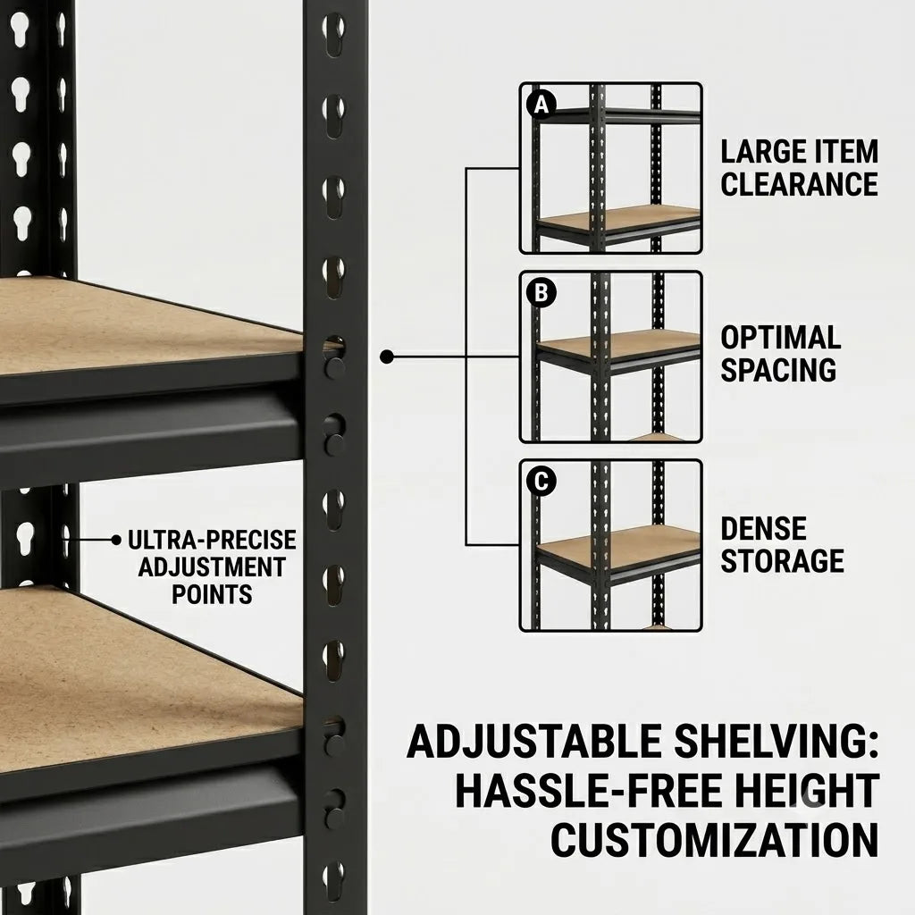 5-Tier Slim Metal Shelving Unit, Adjustable Pantry Storage Rack, 27.6 x 11.8 x 59.8 Inch, No-Tool Assembly - product view 4