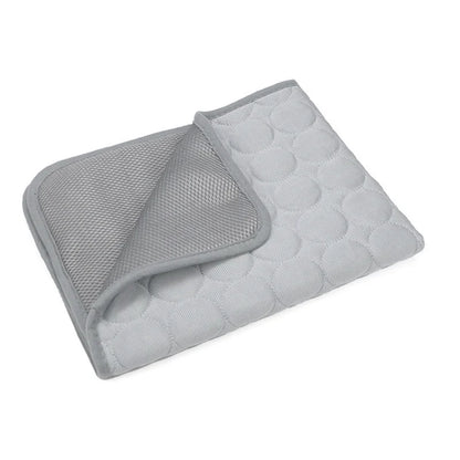 Cooling Pet Bed Mat, 100% Cotton Solid Pad in Blue or Grey with Six Size Options for Summer Resting - product view 1