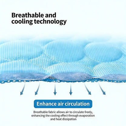 Cooling Pet Bed Mat, 100% Cotton Solid Pad in Blue or Grey with Six Size Options for Summer Resting - product view 5