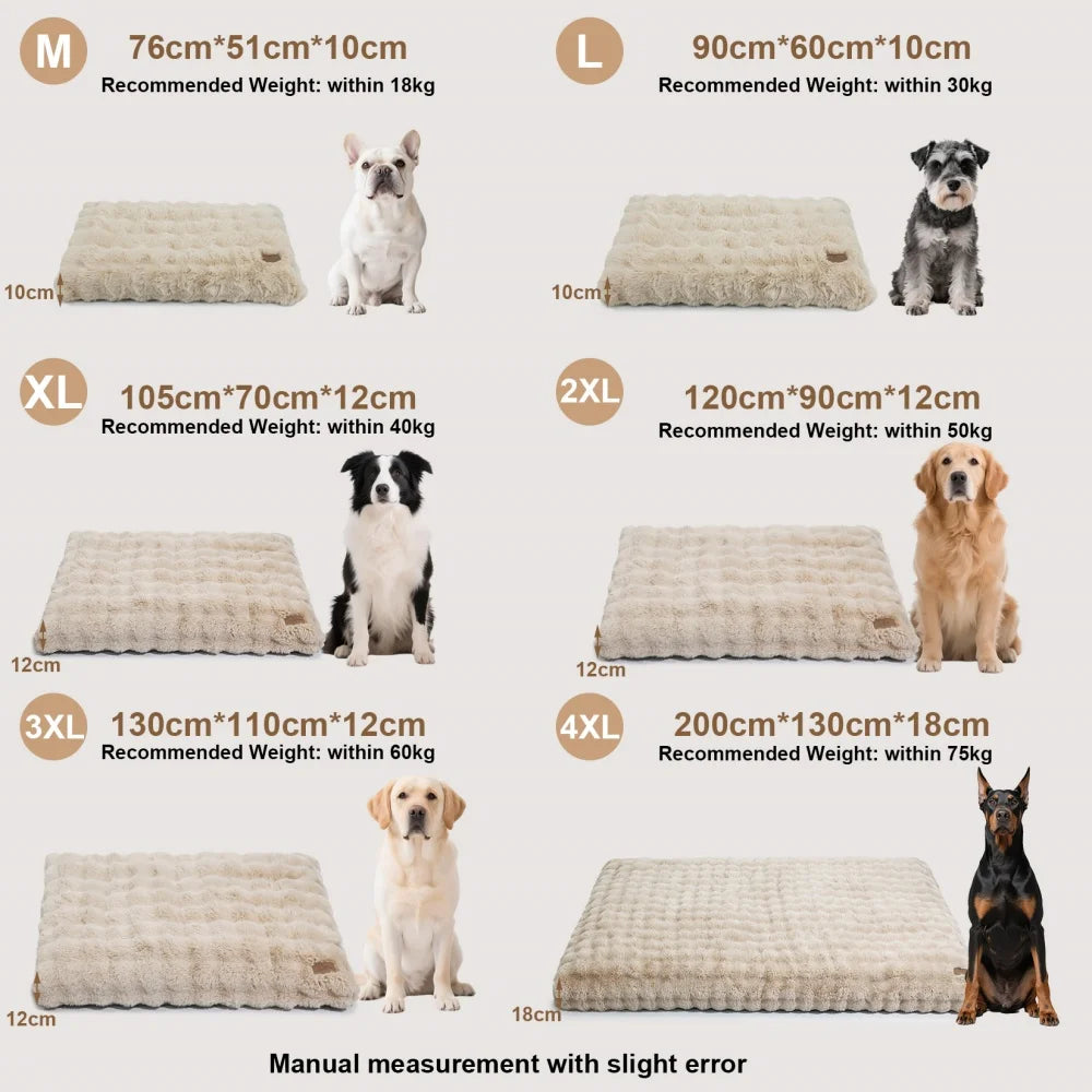 Ultra-Plush Pet Bed Mat, Waterproof Inner Layer, Removable Washable Cover, Anti-Slip Base, 6 Sizes for Dogs and Cats - product view 1