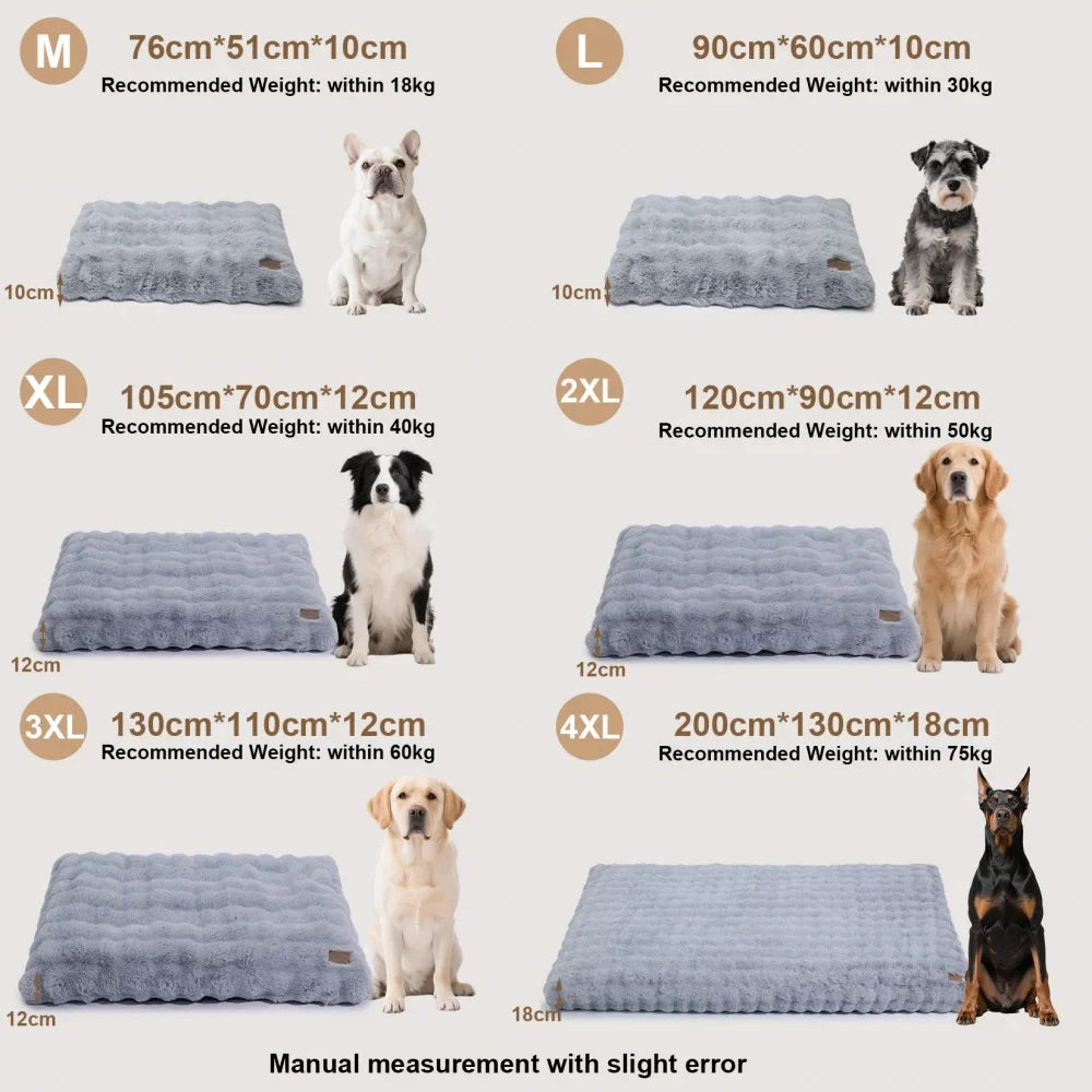 Ultra-Plush Pet Bed Mat, Waterproof Inner Layer, Removable Washable Cover, Anti-Slip Base, 6 Sizes for Dogs and Cats - product view 2
