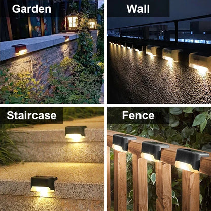 Solar Outdoor Landscape Lights, Waterproof ABS LED Fence and Step Lighting, Push Button, Dimmable, 18 or 36 Light Sets - product view 3