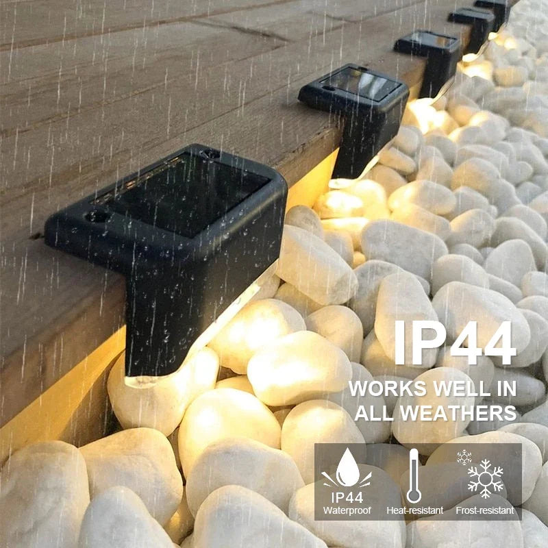 Solar Outdoor Landscape Lights, Waterproof ABS LED Fence and Step Lighting, Push Button, Dimmable, 18 or 36 Light Sets - product view 4
