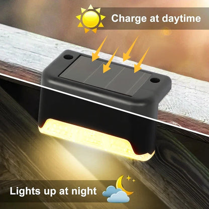 Solar Outdoor Landscape Lights, Waterproof ABS LED Fence and Step Lighting, Push Button, Dimmable, 18 or 36 Light Sets - product view 6