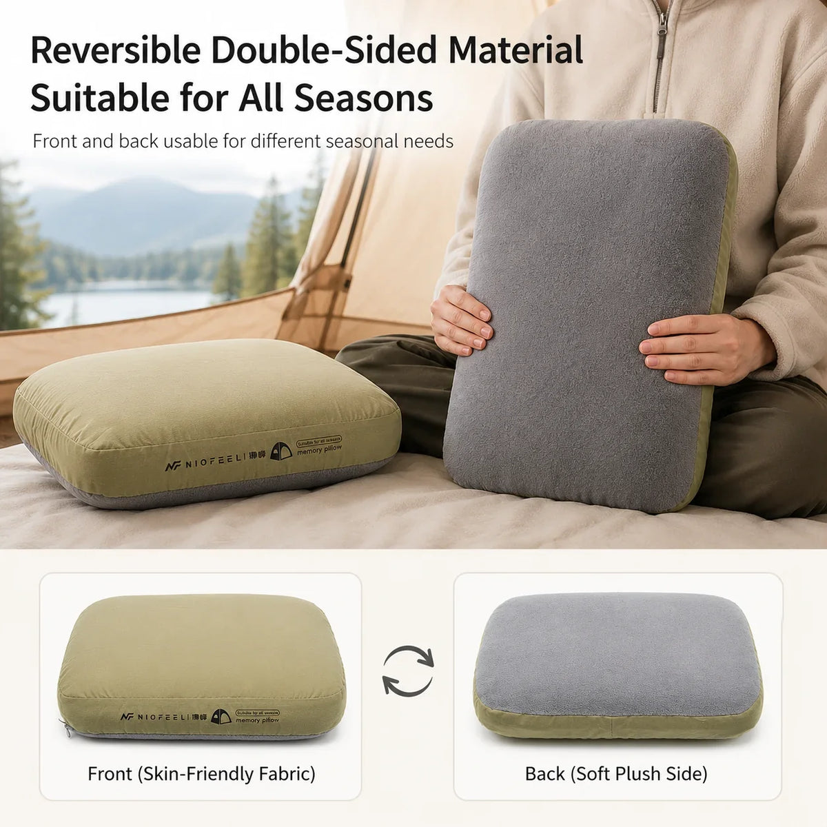 Slow-Rebound Memory Foam Travel Pillow, Portable U-Shaped Cervical Neck Support for Camping and Outdoor Trips - product view 4
