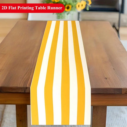 Striped Polyester Table Runner, Woven Printed Dining Décor for Home, Parties and Holiday Tables, 5 Sizes - product view 6