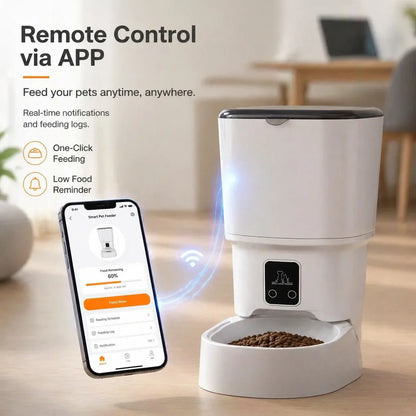 4L Automatic Pet Feeder with Plastic Bowl, USB Type-C Option for Cats and Small Dogs, Home Feeding Station - product view 2