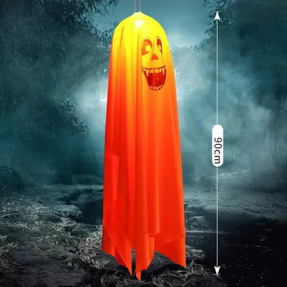 Halloween Fabric Ghost Decoration, 45cm or 90cm Cloth Hanging Prop, White or Orange Evil Face for Outdoor Displays - product view 4