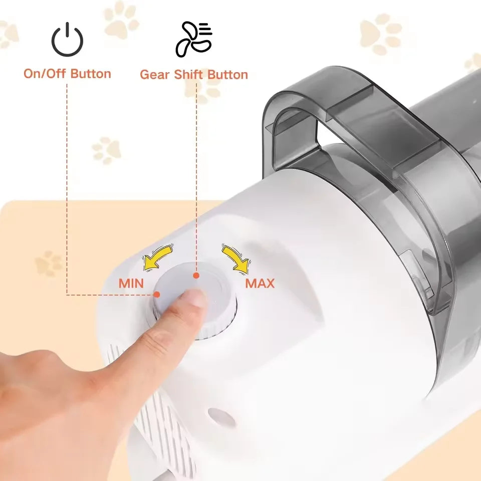 6-in-1 Pet Grooming Vacuum Kit, Low-Noise Dog Hair Trimmer with Powerful Suction and 2.5L Bin, EU or US Option - product view 4