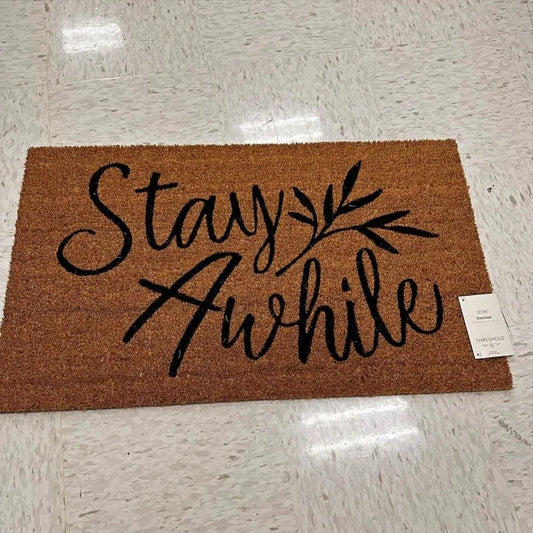 Floral Polyester Doormat, Modern Anti-Slip Machine-Made Floor Mat for Doorways, Bathrooms, Living Rooms and Outdoor Areas - product view 1