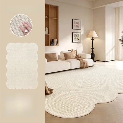 Irregular Jute Rug, Non-Slip Woven Imitation Sisal Floor Mat, Washable Boho Bedroom and Living Room Carpet in 5 Sizes - product view 1