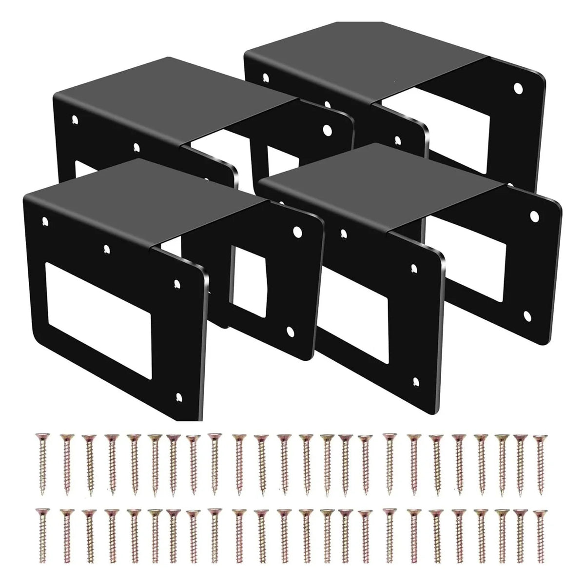 Outdoor Firewood Rack Brackets, 4-Pack Adjustable Metal Log Holders with Powder-Coated Finish for Patio, Deck and Fireplace - product view 2