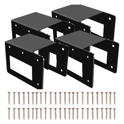 Outdoor Firewood Rack Brackets, 4-Pack Adjustable Metal Log Holders with Powder-Coated Finish for Patio, Deck and Fireplace - product view 2