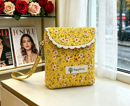 Hanging Toiletry Bag, Floral Sanitary Napkin Organizer and Mini Makeup Case, 12 x 12 x 2 cm, 4 Color Options - product view 3