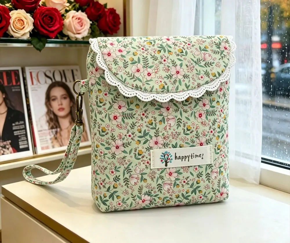 Hanging Toiletry Bag, Floral Sanitary Napkin Organizer and Mini Makeup Case, 12 x 12 x 2 cm, 4 Color Options - product view 4