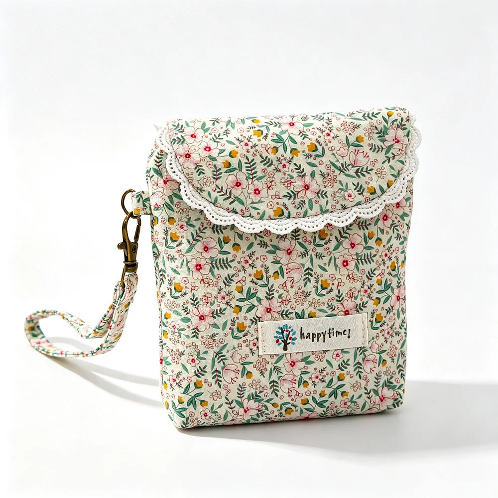 Hanging Toiletry Bag, Floral Sanitary Napkin Organizer and Mini Makeup Case, 12 x 12 x 2 cm, 4 Color Options - product view 5