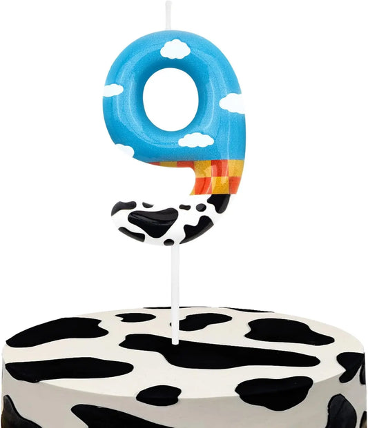 Cartoon Number Birthday Candle Cake Topper, PVC Game-Story Design, Choose Numbers 0–9 for Kids' Party Cakes - product view 1