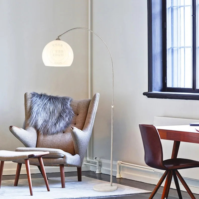 Mini Arc Floor Lamp, Modern Metal LED Reading Light, E17 Base, 100–300W AC Design for Bedroom and Living Room - product view 6