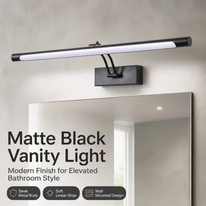 Modern LED Picture Light, Black Iron Wall Lamp, AC Powered, 90–260V, Warm or Cool White for Gallery and Vanity - product view 2