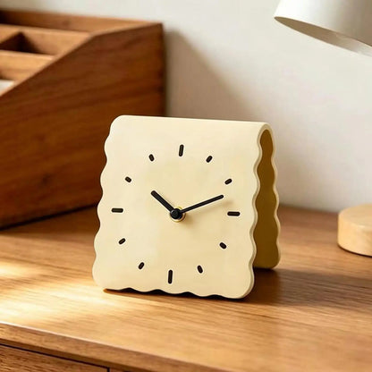 Acrylic Square Mantel Clock, Silent Non-Ticking Analog Tabletop Design, 10 × 7.5 × 9.5 cm, Black or Beige - product view 6