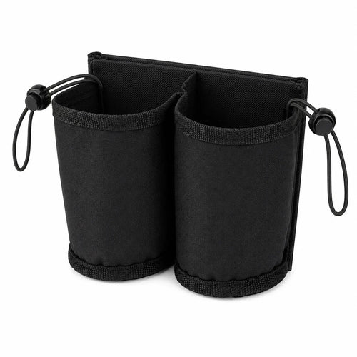 Foldable Luggage Cup Holder, Dual Cup Slots, Back Pocket and Drawstring Fasteners for Suitcase Handle Travel - product view 1