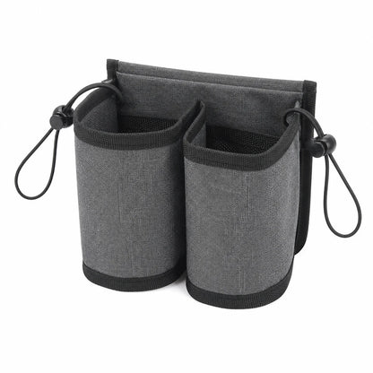 Foldable Luggage Cup Holder, Dual Cup Slots, Back Pocket and Drawstring Fasteners for Suitcase Handle Travel - product view 2