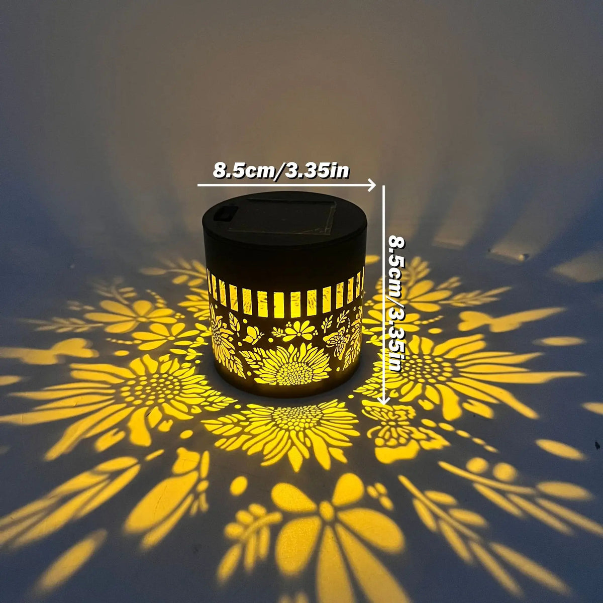 Solar Mandala Sunflower Projector Wall Light, 12 V ABS Outdoor Garden Lamp with Included Bulb for Porch, Patio and Courtyard - product view 3