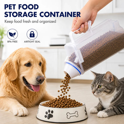 Pet Food Storage Container, Sealed Moisture-Proof Plastic Box with Pour Spout and Measuring Scale, 1.5L or 2L - product view 3