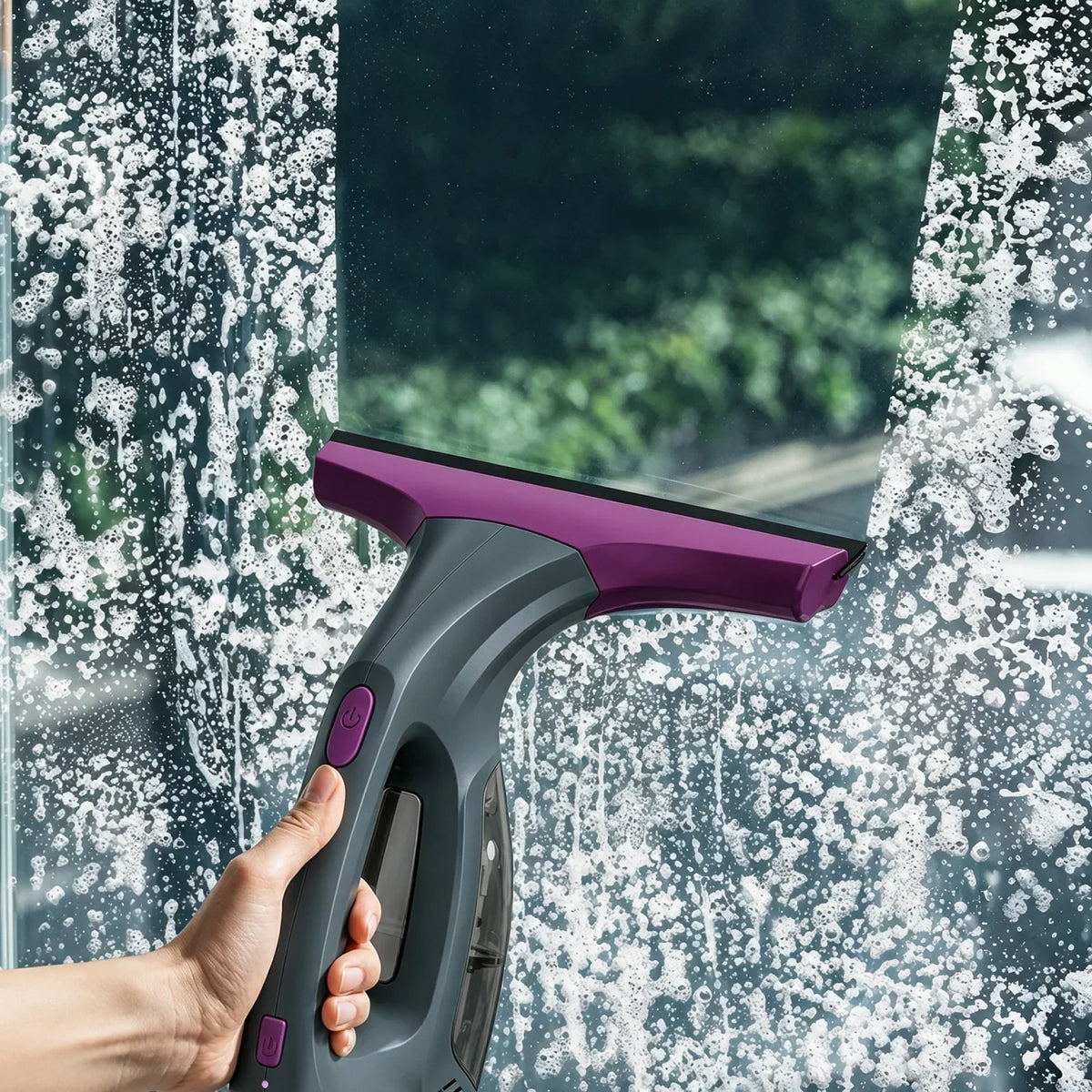 Cordless Window Squeegee Vacuum, Silicone Blade, Wireless USB-Charge Glass Cleaner for Windows and Smooth Surfaces - product view 3