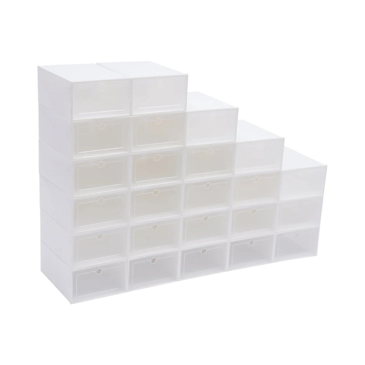 Stackable Shoe Storage Boxes, 24-Pack Clear Front Door, Ventilation Holes, Foldable Plastic Shoe Organizer - product view 3
