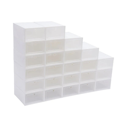 Stackable Shoe Storage Boxes, 24-Pack Clear Front Door, Ventilation Holes, Foldable Plastic Shoe Organizer - product view 3