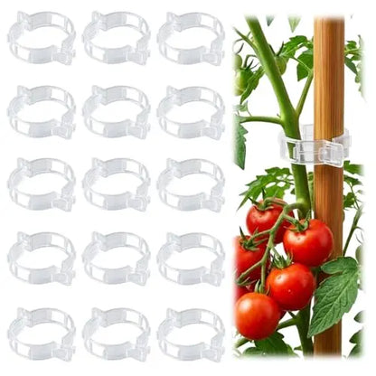 Plant Support Clips, 2.5 cm Plastic Vine and Tomato Training Clips, White or Green, 50–300 Piece Garden Sets - product view 1