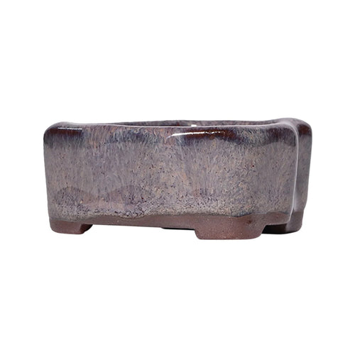 Mini Ceramic Planter, Purple Clay Succulent Pot, Chinese Style Decorative Desk Flowerpot in Three Display Styles - product view 1