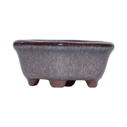 Mini Ceramic Planter, Purple Clay Succulent Pot, Chinese Style Decorative Desk Flowerpot in Three Display Styles - product view 2