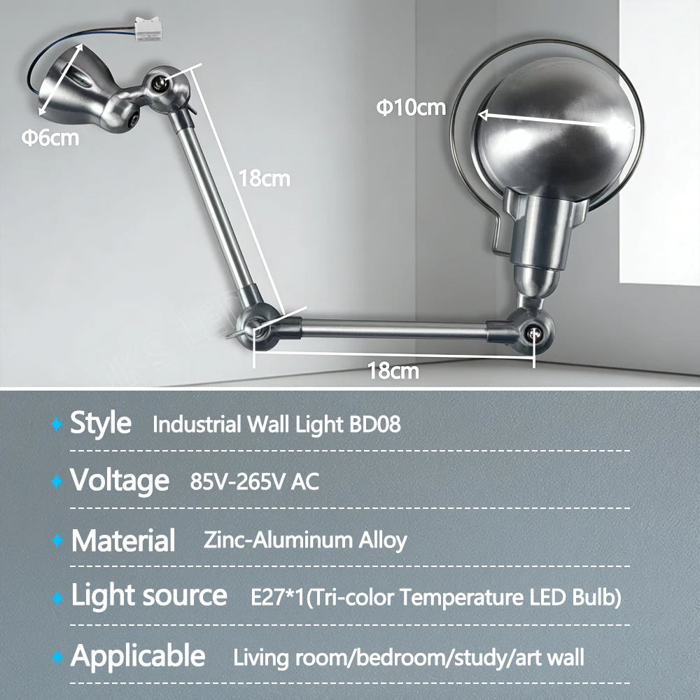 plug in swing arm sconce - product view 5