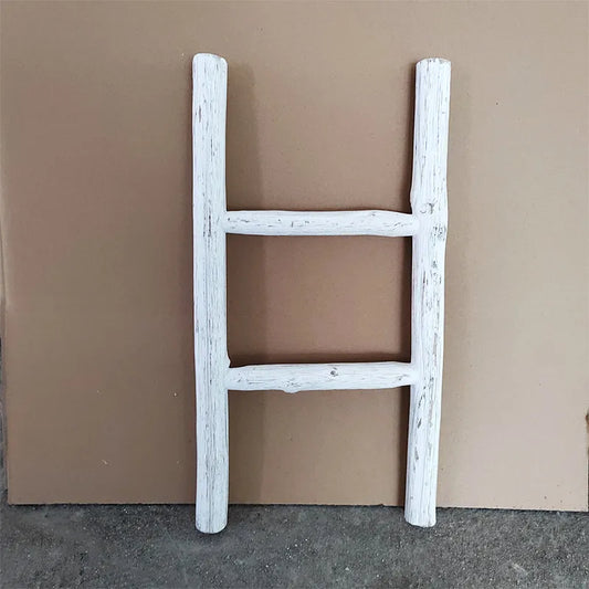 Small Decorative Wooden Ladder Ornament, Natural Branch-Style Photo Prop and Coat Rack, 10 Color Options - product view 1