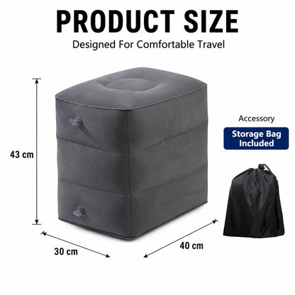 Inflatable Foot Rest Pillow, Three-Layer PVC Cushion, Portable Adjustable Footstool for Airplane Travel, Office and Home - product view 1