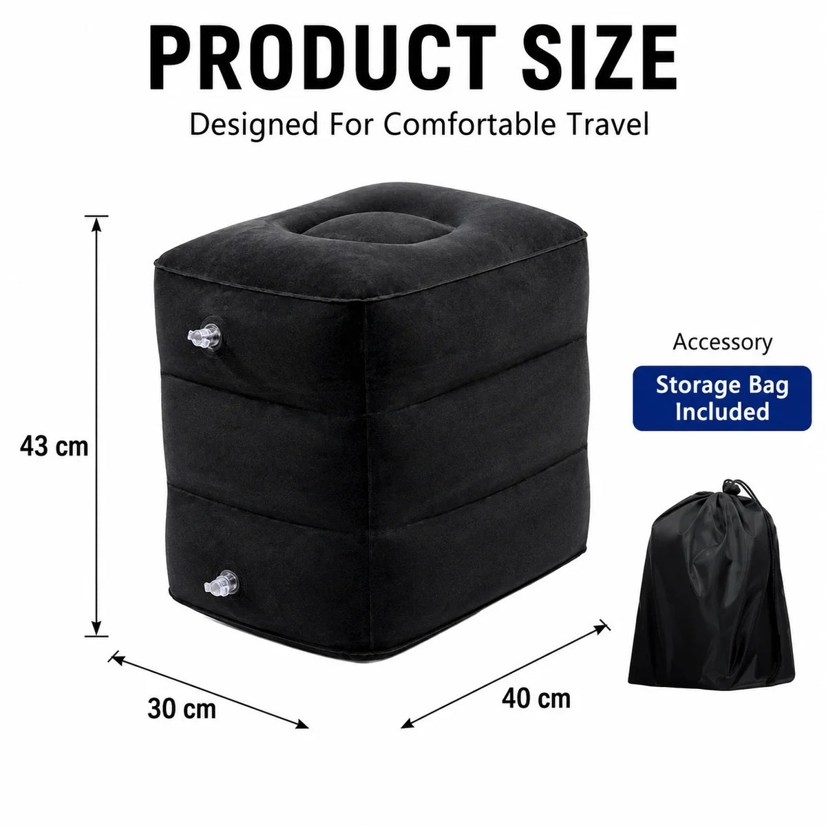 Inflatable Foot Rest Pillow, Three-Layer PVC Cushion, Portable Adjustable Footstool for Airplane Travel, Office and Home - product view 5