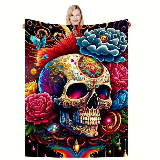 Cartoon Travel Blanket, Soft Portable Wearable Jacquard Throw, Polyester/Cotton Blend, 3 Sizes for Home, Car and Travel - product view 1
