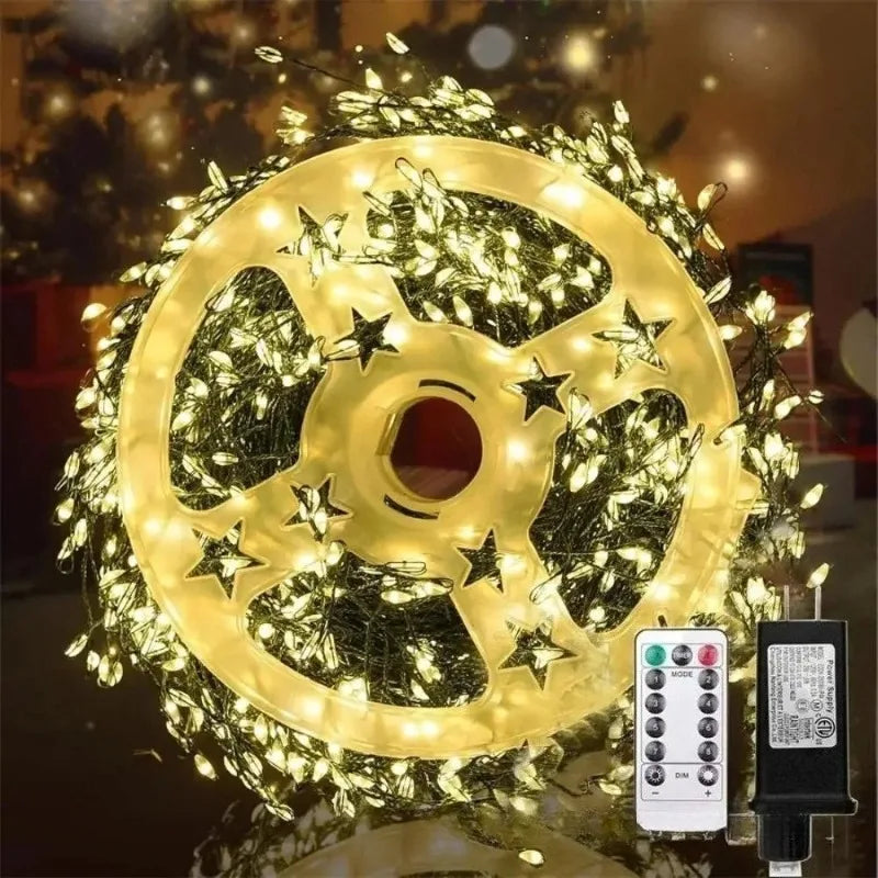 Waterproof Copper Wire String Lights, Remote-Controlled Dense LED Firecracker Lights, Warm White, RGB or White, 15–60 m - product view 5