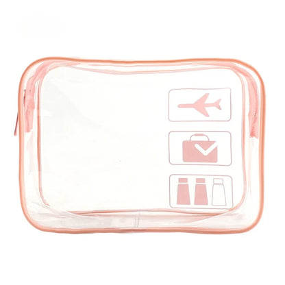 Clear Toiletry Bag, Transparent PVC Makeup Pouch with Zipper Closure, TSA Travel Wash Organizer in Pink, Black and More - product view 1