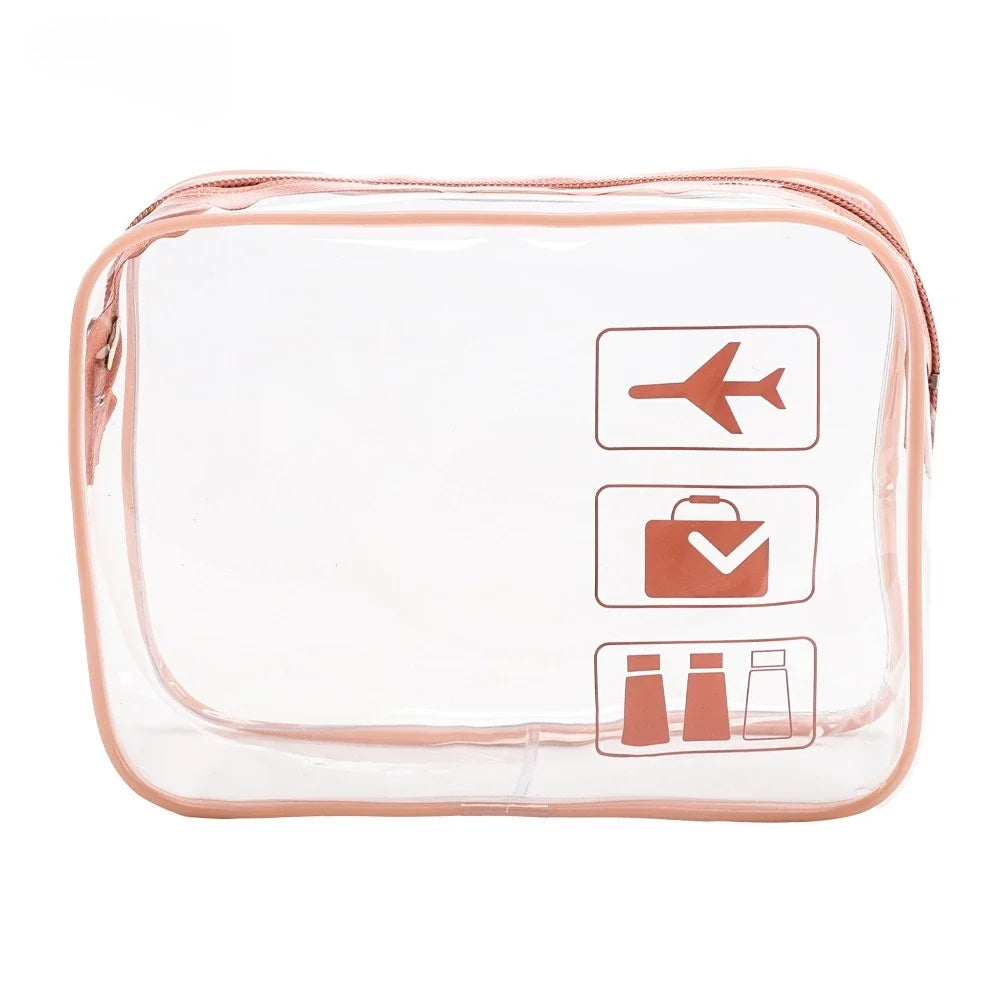 Clear Toiletry Bag, Transparent PVC Makeup Pouch with Zipper Closure, TSA Travel Wash Organizer in Pink, Black and More - product view 4