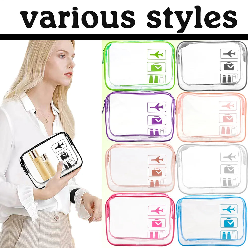 Clear Toiletry Bag, Transparent PVC Makeup Pouch with Zipper Closure, TSA Travel Wash Organizer in Pink, Black and More - product view 6