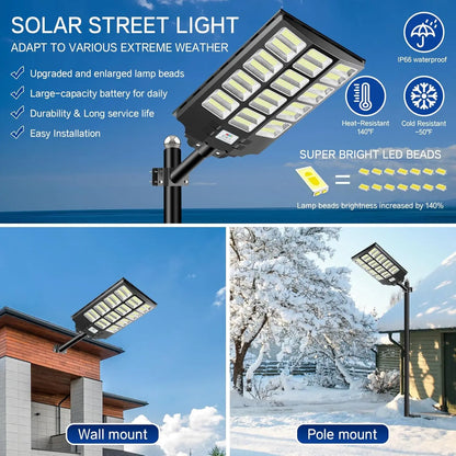 Solar Motion Sensor Driveway Light, 960 LED Security Lamp, 3 Modes, Dimmable, Remote Control for Garden and Yard - product view 6
