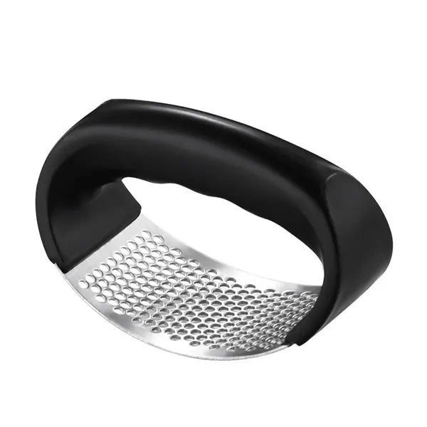Stainless Steel Garlic Press, Ergonomic Manual Squeezer for Garlic and Ginger, Compact Black Kitchen Tool - product view 1