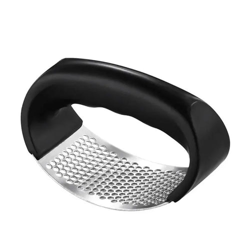 Stainless Steel Garlic Press, Ergonomic Manual Squeezer for Garlic and Ginger, Compact Black Kitchen Tool - product view 1