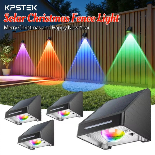 Solar Fence Lights, Automatic LED Deck Lighting, 5V, ABS Outdoor Holiday Décor with Black or White Pack Options - product view 1