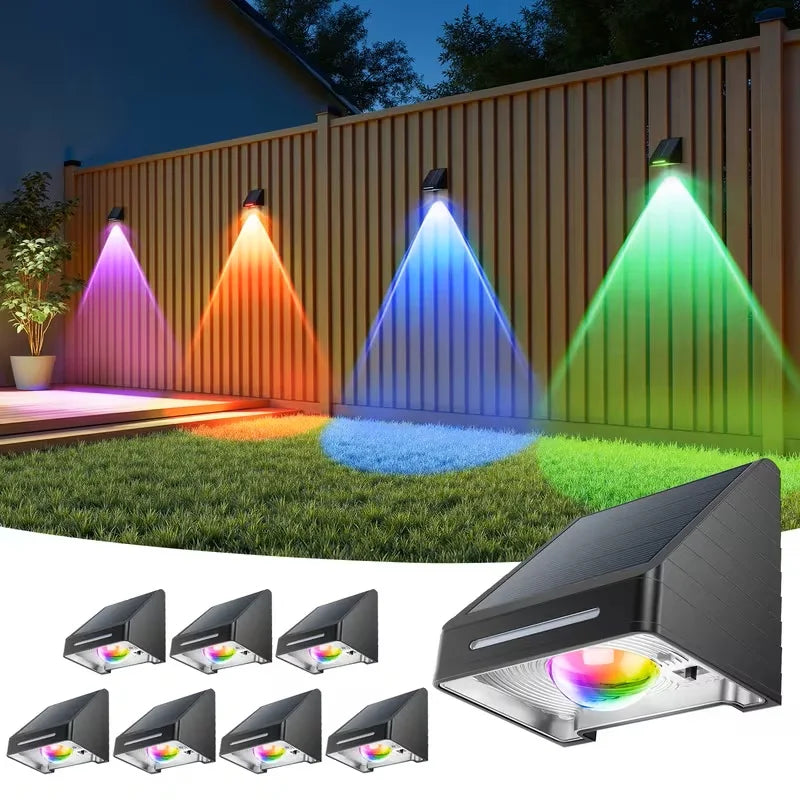 Solar Fence Lights, Automatic LED Deck Lighting, 5V, ABS Outdoor Holiday Décor with Black or White Pack Options - product view 2